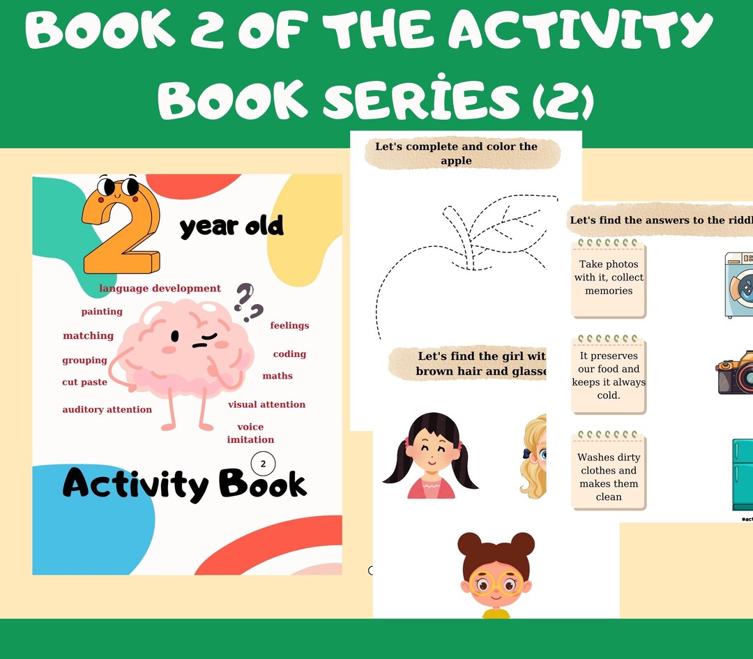 Activity Book 2, 2 Year Old, Toddler Learning Binder, Preschool ...