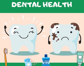Actividad de cepillado de dientes para la salud dental DESCARGA DIGITAL, Actividad imprimible, Actividad de diente triste y feliz, Preescolar, Niño pequeño, Dientes