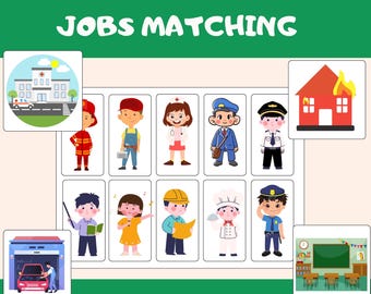 Community Helpers Preschool Sorting Mats. Professions Printable Activity. Jobs and Occupations Worksheets. Toddler Busy Book Pages.