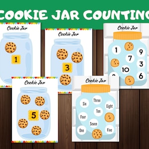 Cookie Jar Counting Activity, Numbers 1-10 Count, Count activities for toddler, Homeschool Learning, Preschool Printable, Counting worksheet