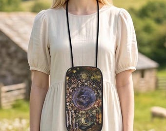 All Seeing Eye Crossbody Purse, Third Eye Ritual Occult Wallet Bag, Dark Grimoire Witchcraft Purse, Candlelit Altar Gift