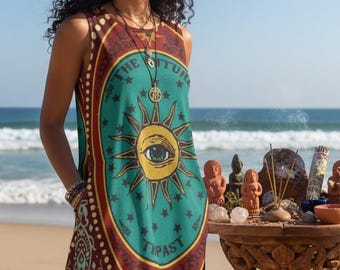 Fortune Teller Dress, Psychic Oracle Dress, Esoteric Eye Dress, Witchcore Dress, Divination Dress, Tarot Style Dress