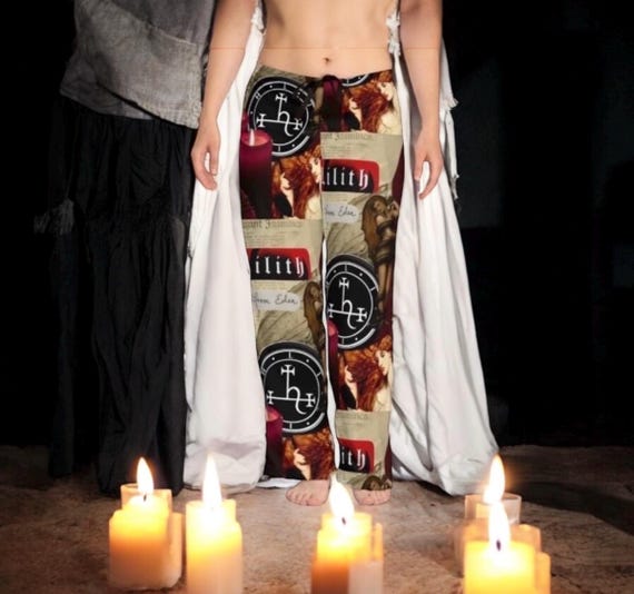 Lilith Pajama Pants for Women Dark Goddess Lounge Pants Occult