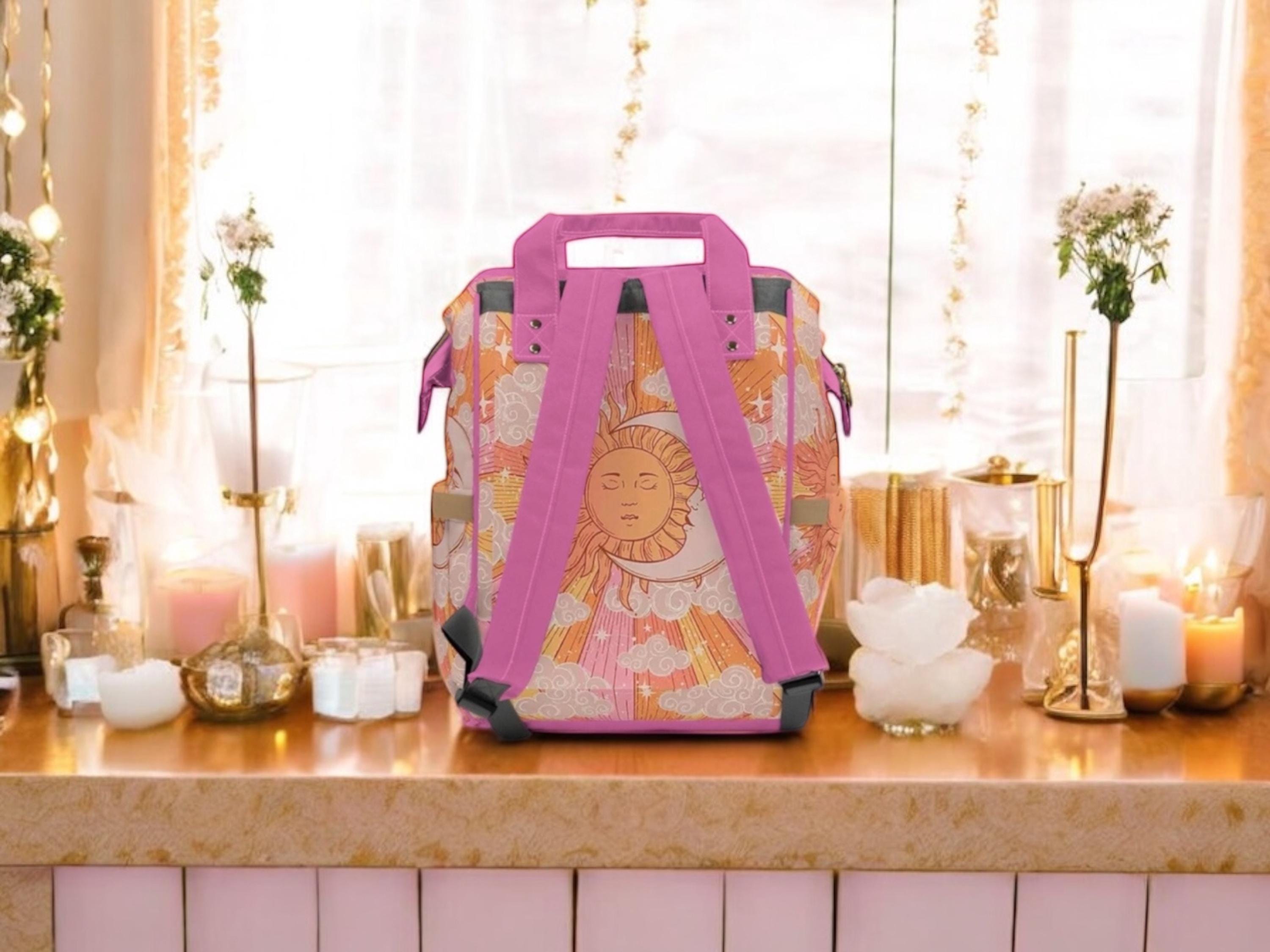 Earthbound Trading Co. Celestial Sun & Moon Backpack Boho Mystic Vintage Celestial Sun and Moon Drawstring Backpack – Vintage Boho  main image 3