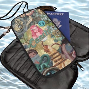 Carteira de viagem para o signo de Câncer - Porta-passaporte astrológico - Presente celestial para o signo de Câncer - Organizador de viagem para horóscopo feminino