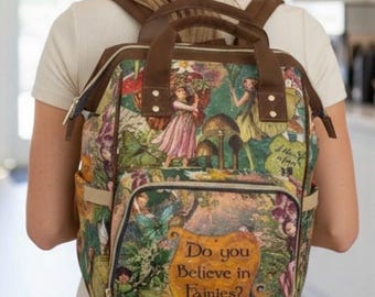 Sac à dos champignon Fairycore, sac à dos vintage Fairy Art Cottagecore, sac à dos de voyage Woodland Fantasy Fairycore
