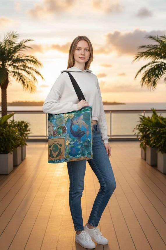 Pisces Zodiac Tote Bag, Astrology Shoulder Bag, Horoscope Gift for Her, Witchy Celestial Market Bag, Mystic Pisces Purse