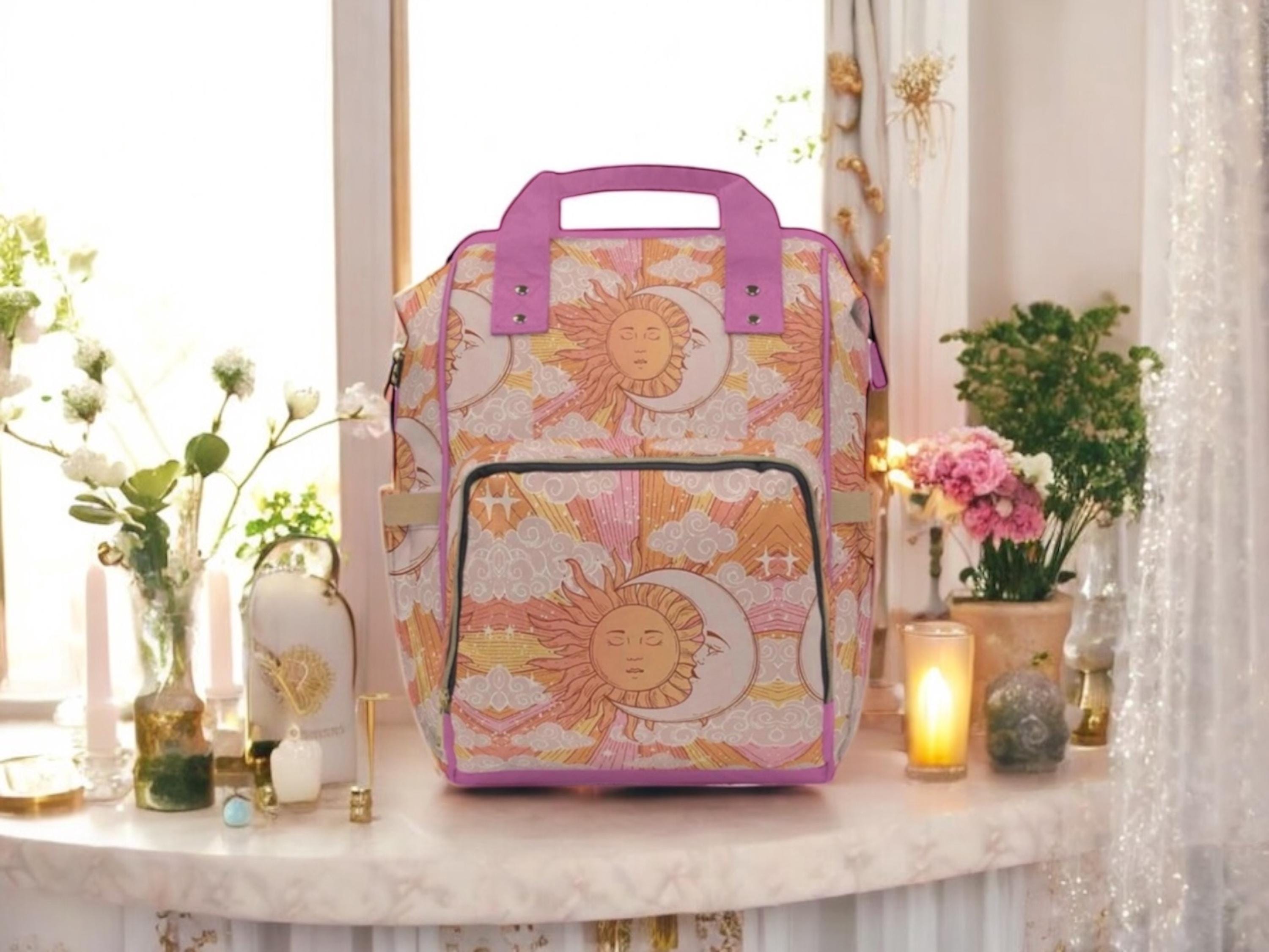 Earthbound Trading Co. Celestial Sun & Moon Backpack Boho Mystic Vintage Celestial Sun and Moon Drawstring Backpack – Vintage Boho  main image 4