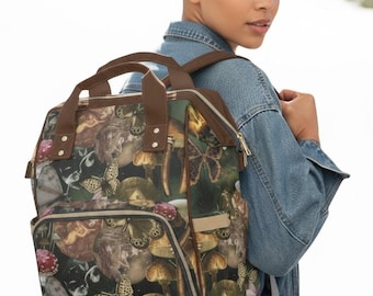 Sac à dos champignon champignon, cartable cottagecore, sac à dos de voyage forêt enchantée, sac pour ordinateur portable esthétique forêt, cadeau nature