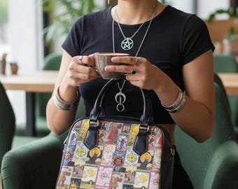 Bolsa de Tarô, Bolsa Mística de Tarô, Bolsa Transversal Oculta, Bolsa Bruxa, Espiritual, Gótica
