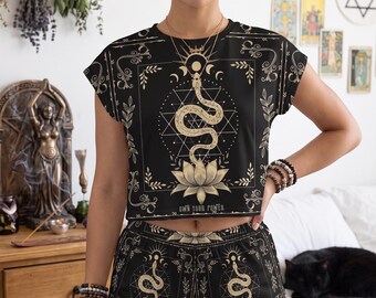 Kundalini Serpent Loungewear Set, Sacred Geometry Snake Two Piece Sleepwear, Own Your Power Gift