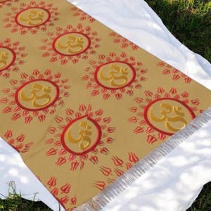 Sciarpa leggera - Scialle spirituale per meditazione yoga con simbolo Om, sciarpa buddista indù per preghiera, consapevolezza, boho, regalo zen, mantra curativo