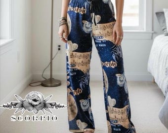 Scorpio Zodiac Lounge Pants Celestial Astrology Pajama Pants Horoscope Sleepwear