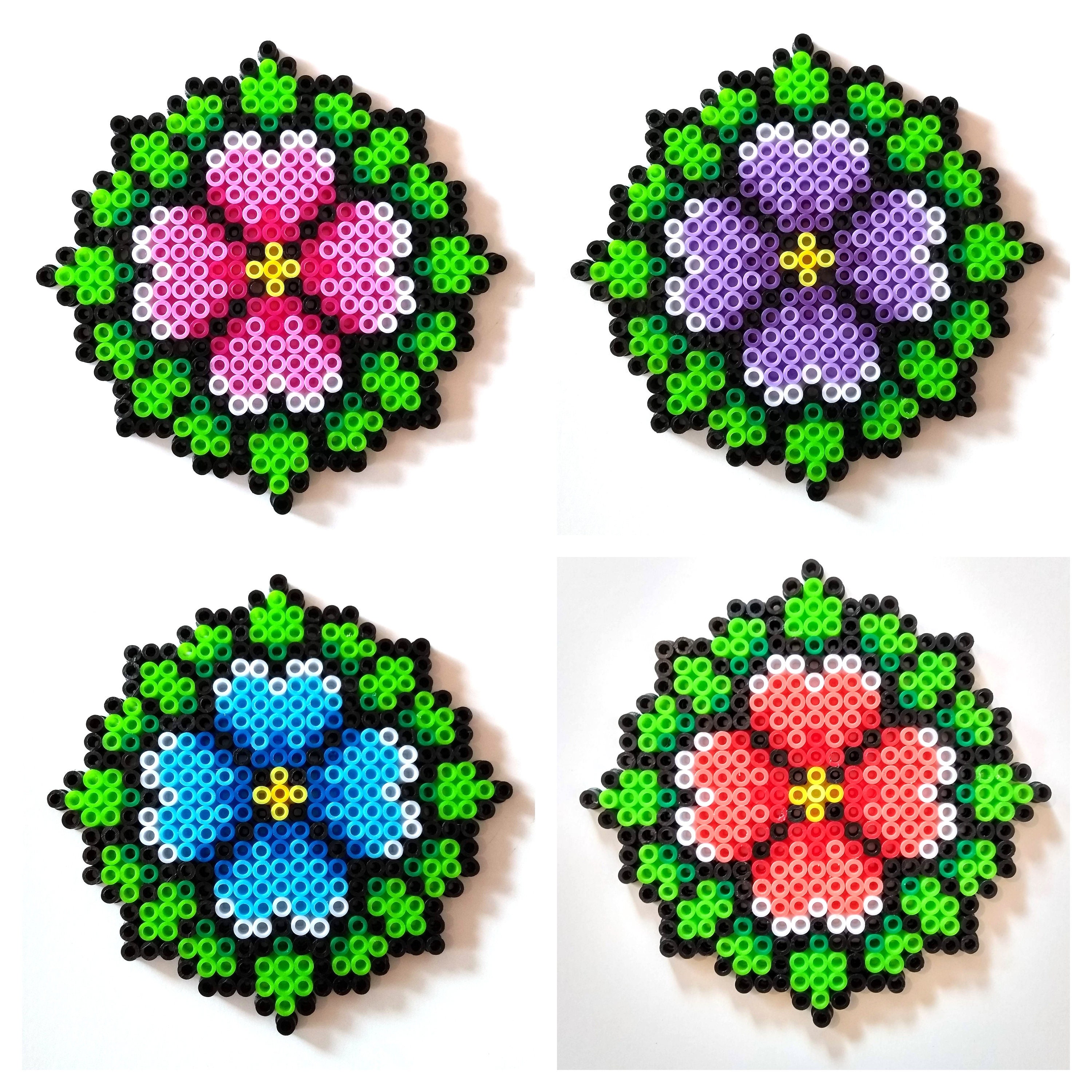 Colorful Perler Bead Coasters - Delineate Your Dwelling