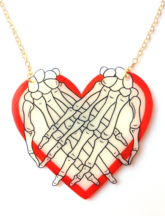 Skeleton heart necklace discount