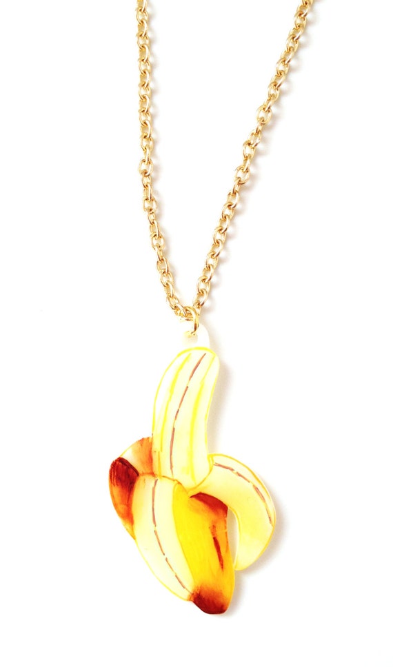 Collar con colgantes de plátanos cómic fruit Sweet