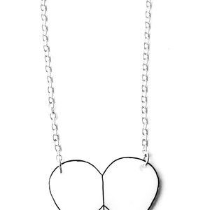 Peace Heart Necklace Valentine's Peace and Love Black and White CND Peace Symbol image 3