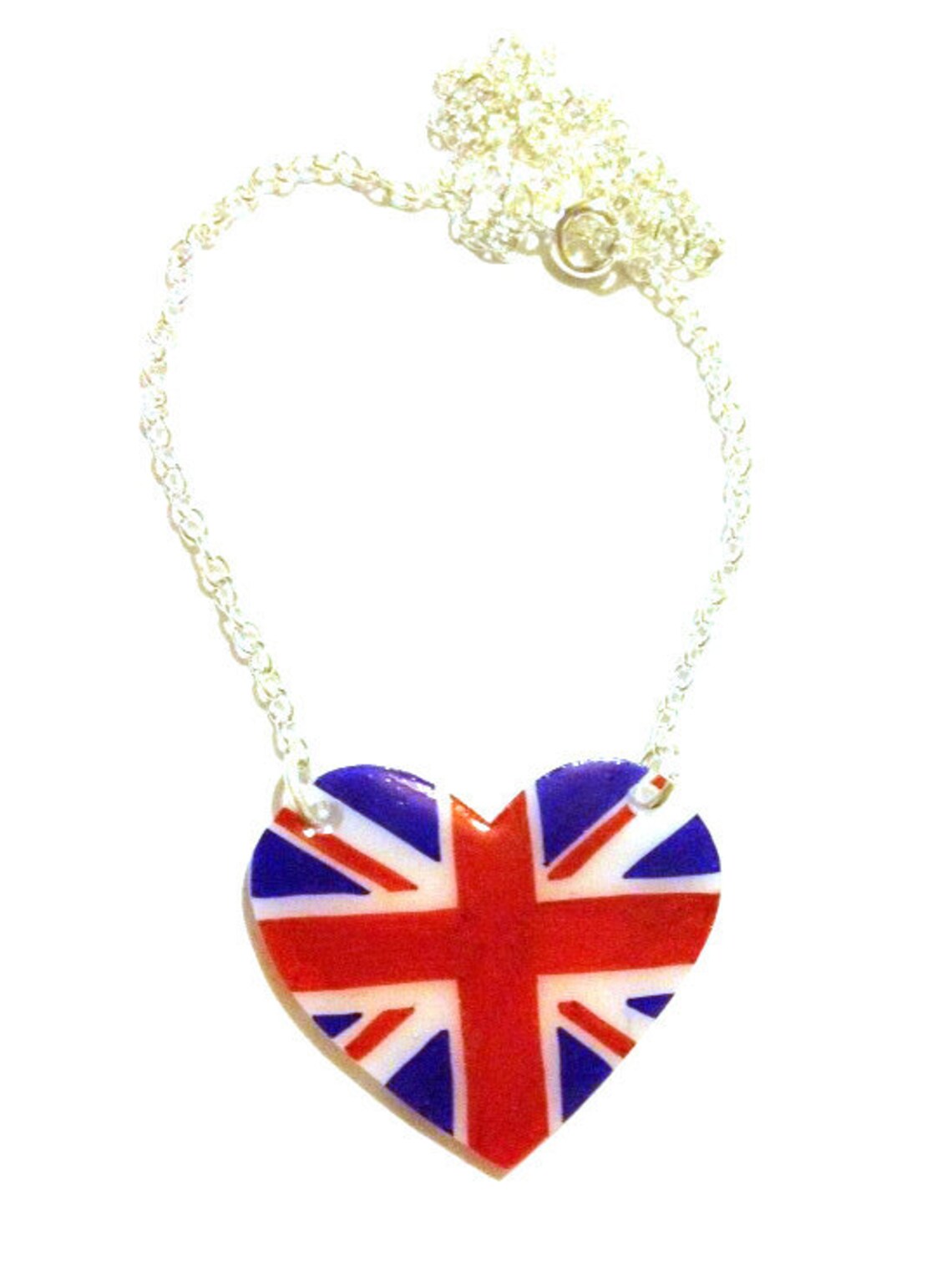 Union Jack Heart Necklace Patriotic Flag Jewellery for - Etsy