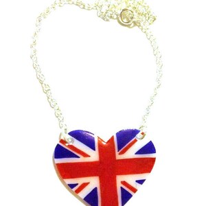 Union Jack Heart Necklace Patriotic Flag Jewellery for - Etsy