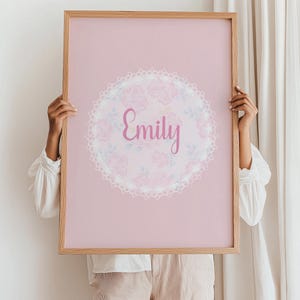 Impressão de nome inicial personalizado, decoração de parede com nome personalizado, arte de parede digital para impressão, pôster de nome, decoração de parede de quarto infantil, arte de berçário