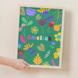 Impressão de nome personalizado, decoração de parede com nome personalizado, arte de parede digital para impressão, pôster de nome, decoração de parede de quarto infantil, arte de nome de berçário