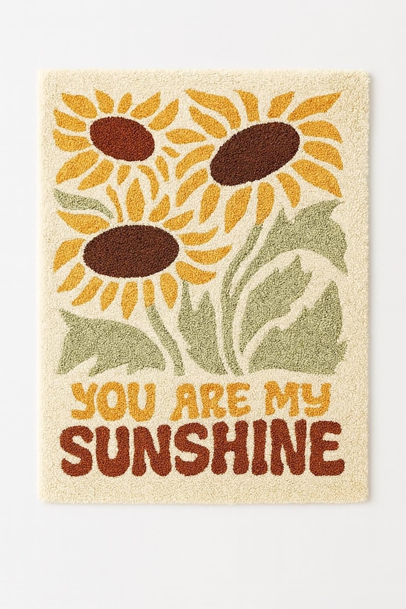 Sunflower Sunshine – Retro Rug - Etsy