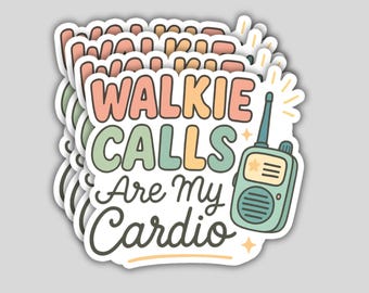 4PCS Walkie Calls Are My Cardio Stickers – Funny Teacher Vinyl Decals – School Staff, Special Education, Admin Waterproof Stickers