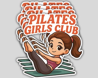 4PCS Pilates Girls Club Stickers: Waterproof Vinyl Decals for Fitness Lovers