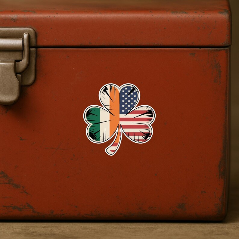 4PCS Irish American Shamrock Stickers – Ireland Clover Vinyl Decals – Patriotic Irish Pride Waterproof Stickers for Car, Truck, Laptop image 7