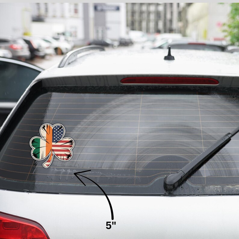 4PCS Irish American Shamrock Stickers – Ireland Clover Vinyl Decals – Patriotic Irish Pride Waterproof Stickers for Car, Truck, Laptop image 6