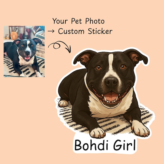 Custom Pet Photo Sticker Set: Cartoon, Anime, or Chibi Style