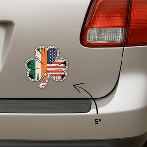 4PCS Irish American Shamrock Stickers – Ireland Clover Vinyl Decals – Patriotic Irish Pride Waterproof Stickers for Car, Truck, Laptop image 5