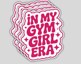 4Pcs Gym Girl Era Stickers – Pink Fitness Motivational Vinyl Decals, Workout Aesthetic Waterproof Stickers for Laptop, Water Bottle