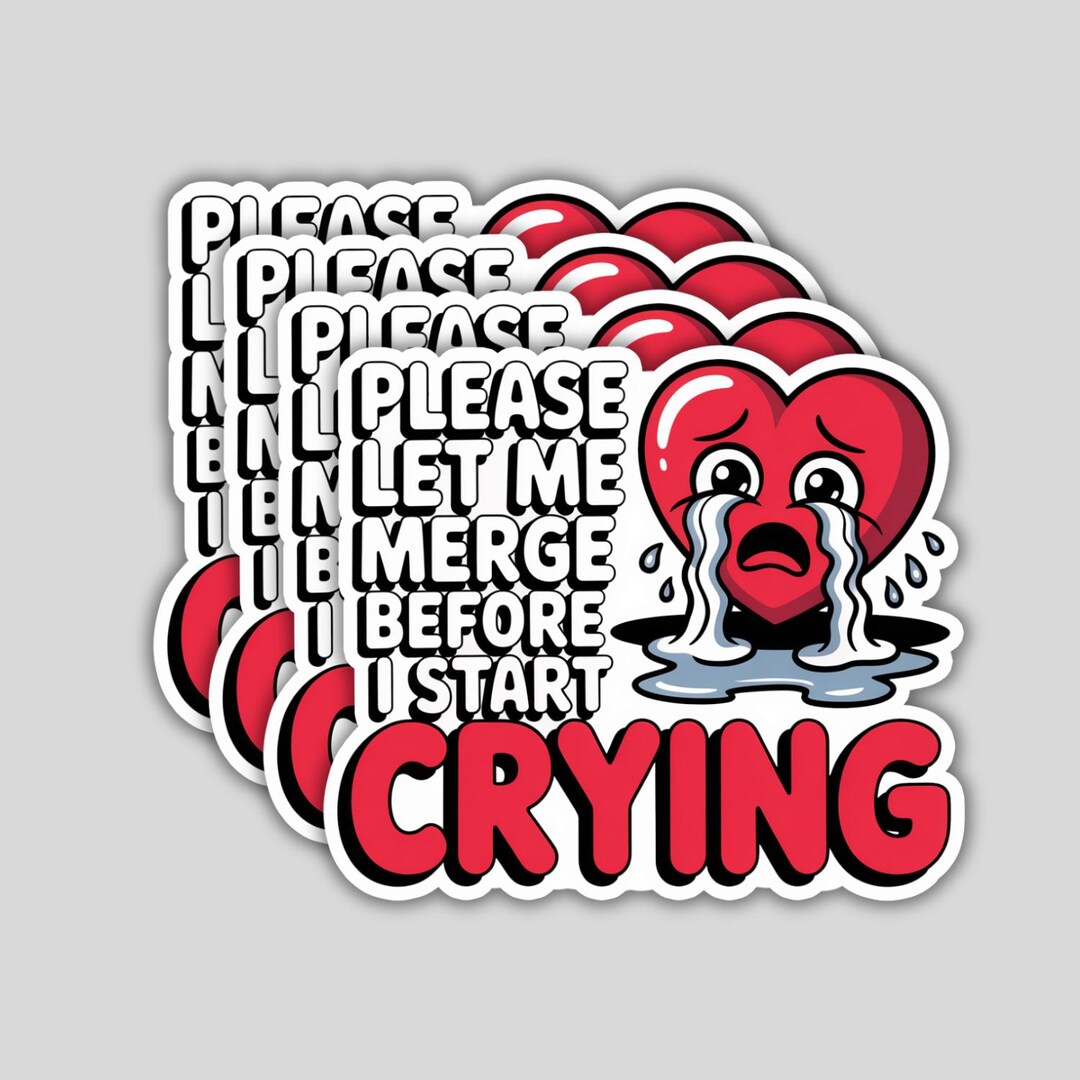 Merger Sticker 4pcs Please Let Me Merge Stickers – Funny Driving Quote Vinyl ...