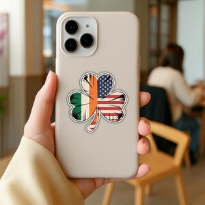 4PCS Irish American Shamrock Stickers – Ireland Clover Vinyl Decals – Patriotic Irish Pride Waterproof Stickers for Car, Truck, Laptop image 2