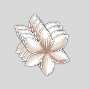 Lily Flower Vinyl Stickers: Waterproof Floral Decals - 4 Pack