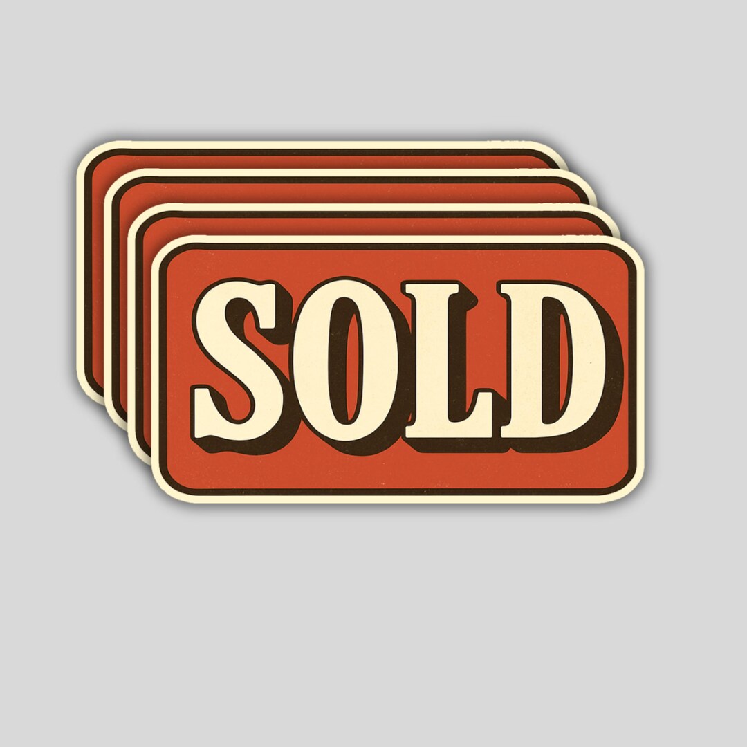 4pcs Bold Red SOLD Vinyl Stickers - Realtor Decals - Etsy