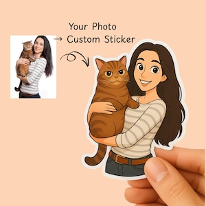 Custom Portrait Photo Sticker | Personalized Sticker | Turn Your Photo into Cute, Waterproof & Sticker | Chibi, Cartoon, Caricature Style