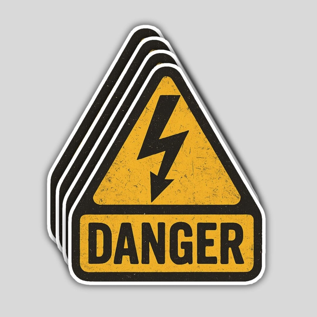 4PCS Electrical Hazard Stickers – High Voltage Safety Sign Vinyl Decal ...