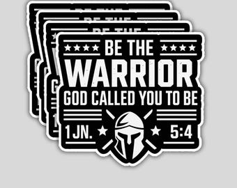 4Pcs Be the Warrior God Called You to Be Stickers – Inspirational Christian Vinyl Decals, Waterproof Faith Stickers for Water Bottle