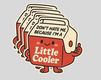 4PCS Don’t Hate Me Because I’m a Little Cooler Stickers – Funny Pun Quote Decals – Waterproof Vinyl Stickers for Laptop, Water Bottle, Car