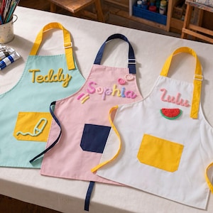 Gepersonaliseerde kinderschort | Nieuw moedercadeau | Bedankjes babyshower | Waterdicht schort | Leuke schort