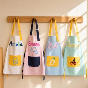 Avental infantil personalizado com nome | Presente para criança | Avental de jardinagem | Avental de artista | Avental impermeável | Presentes exclusivos para crianças