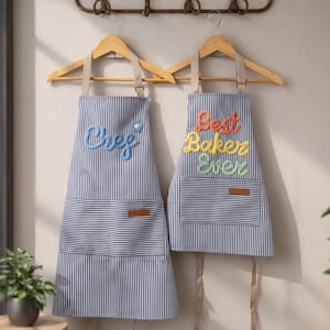 Delantal personalizado de hilo con nombre: delantal personalizado para el aula, para profesores, talleres de bricolaje y actividades infantiles.