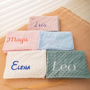 Personalized Minky Baby Blanket, Personalized Newborn Gift, Custom Baby Name Blanket, Embroidered Baby Shower Gift