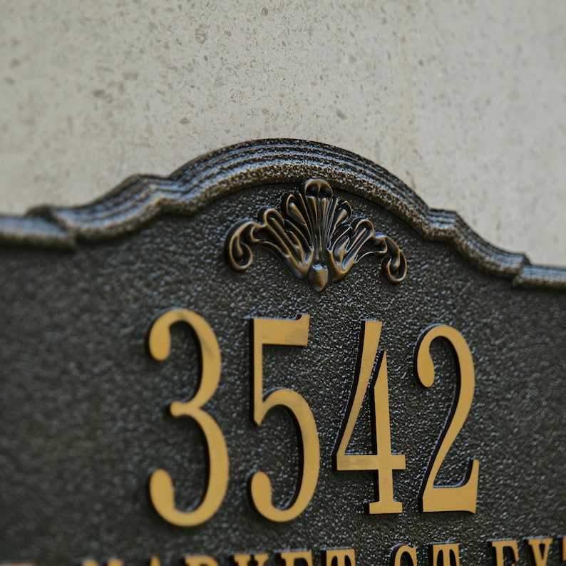 Custom Cast Metal Address Plaques, Handmade Signage, Elegant Black ...