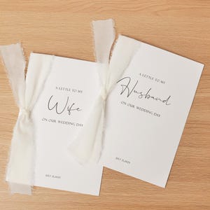 Un lot de cartes de vœux de mariage personnalisées à mon marié, à ma mariée, carte le jour du mariage avec ruban