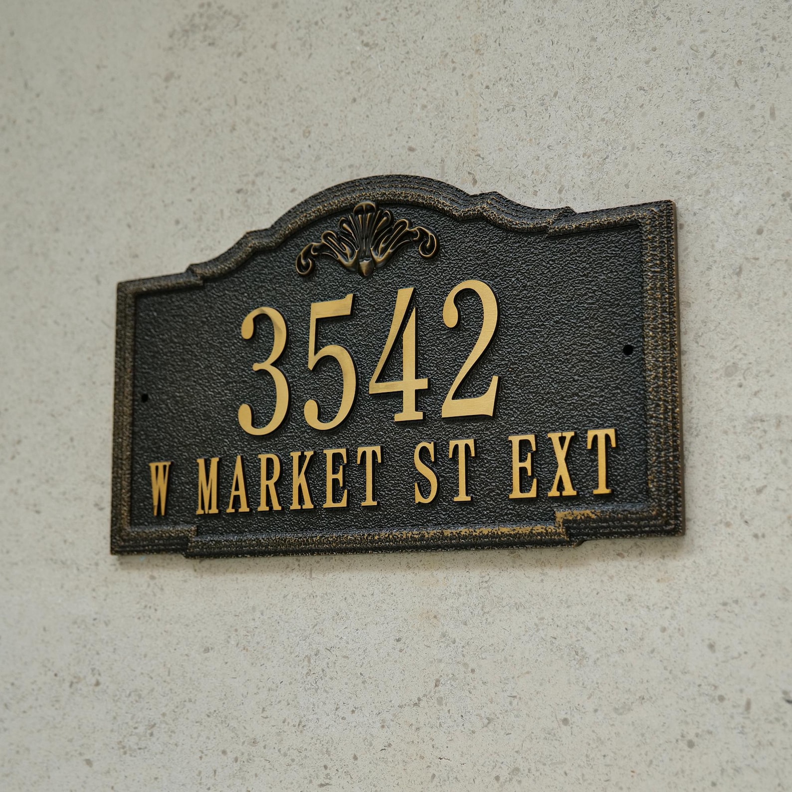 Custom Cast Metal Address Plaques, Handmade Signage, Elegant Black ...