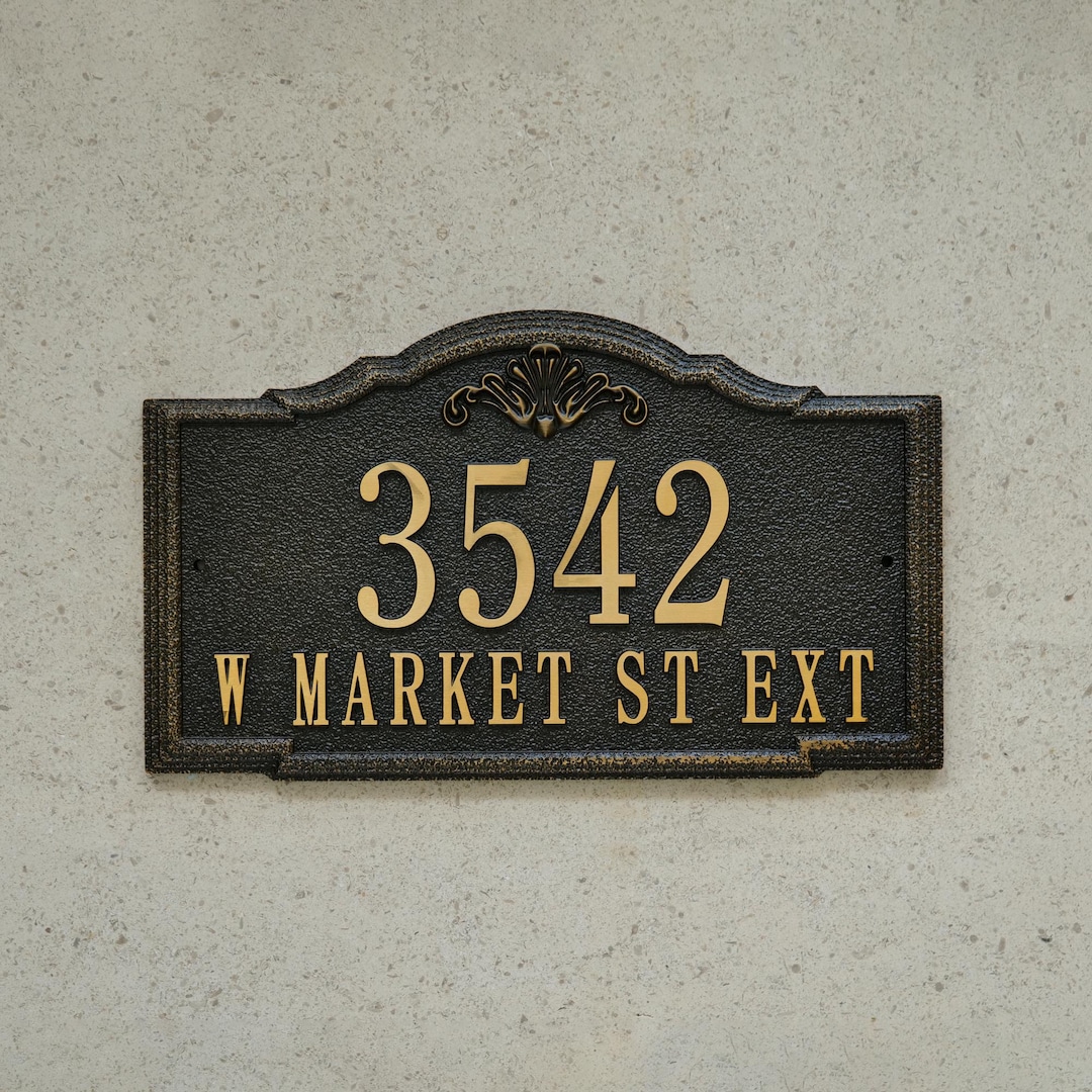 Custom Cast Metal Address Plaques, Handmade Signage, Elegant Black ...