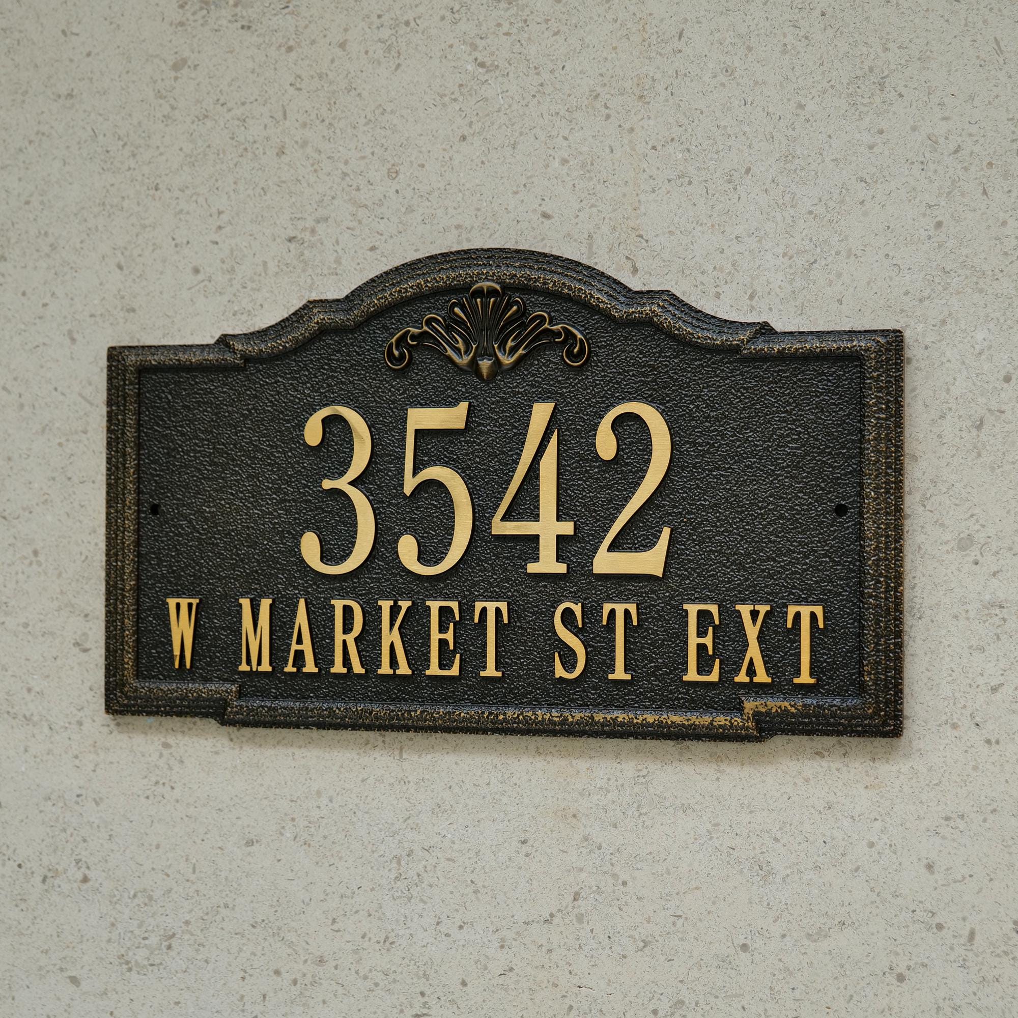 Custom Cast Metal Address Plaques, Handmade Signage, Elegant Black ...